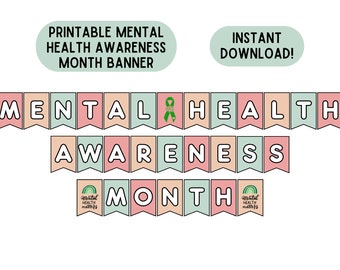 Mental Health Awareness Month Banner Mental Health Awareness Sign Printable Mental Health Month Download Mental Health Matters Banner