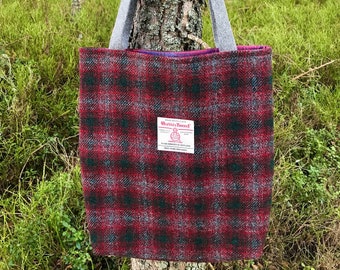 Harris Tweed Tasche/A4 handgemachte Tasche/große Harris Tweed Tasche/Schultertasche