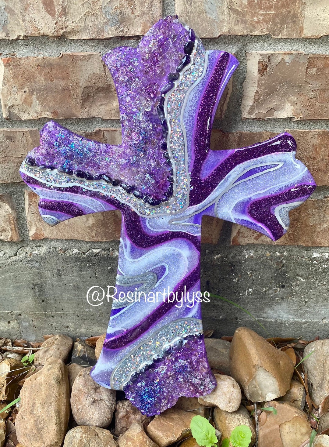 Made to Order: Resin Geode Cross Wall Decor Customize Your Own - Etsy