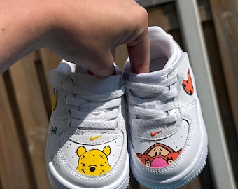 Nike Air Force 1 Easy-On Custom Winnie Pooh y Tiger AF1 para niños/bebés