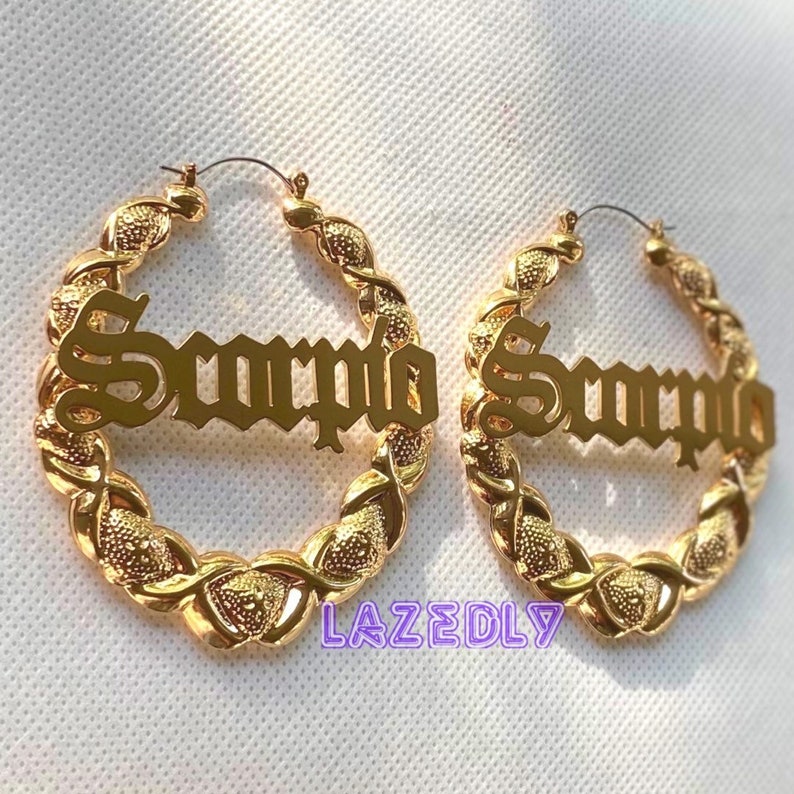 Scorpio Birthday Earrings Gold Scorpio Hoop Earrings Scorpio Birthday Gift Scorpio Birthday image 3