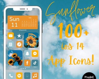 Sunflower App Icons | iOS 14 App Icons | Aesthetics App Icons | iPhone IOS App Icons | Instagram Highlights Spring | Sunflower iOS App Icon