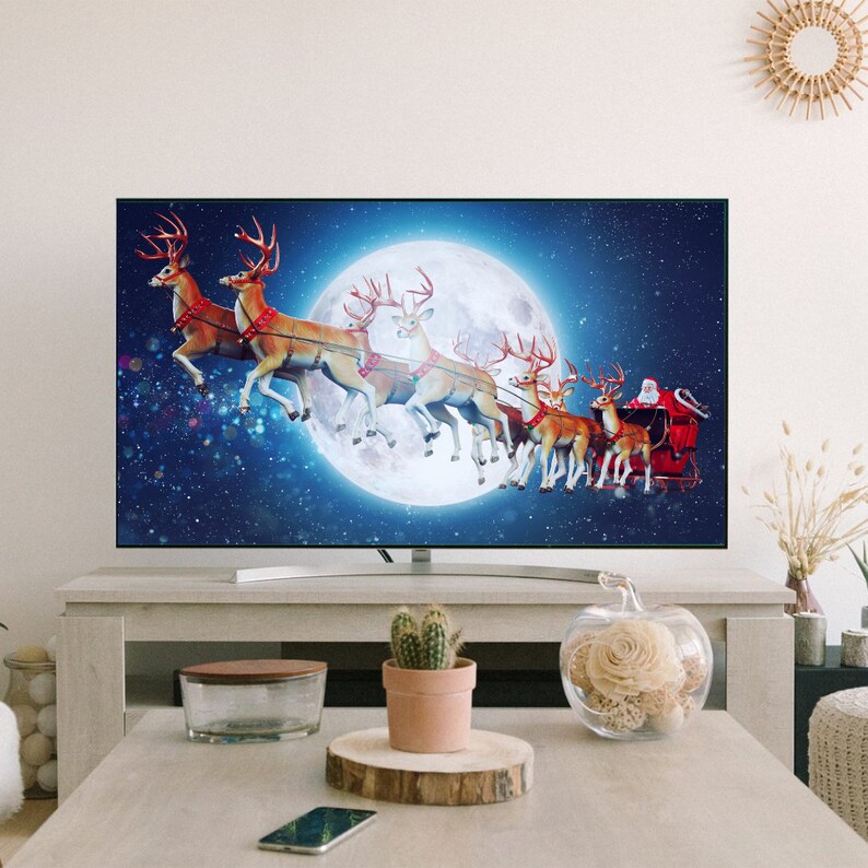 Samsung Frame TV Art TV Art Samsung Frame Christmas Santa In Etsy
