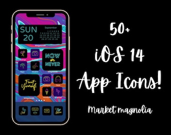 Neon iPhone iOS 14 App Icons | iOS 14 App Icon Pack | iOS 14 Widget Photos | Widgetsmith
