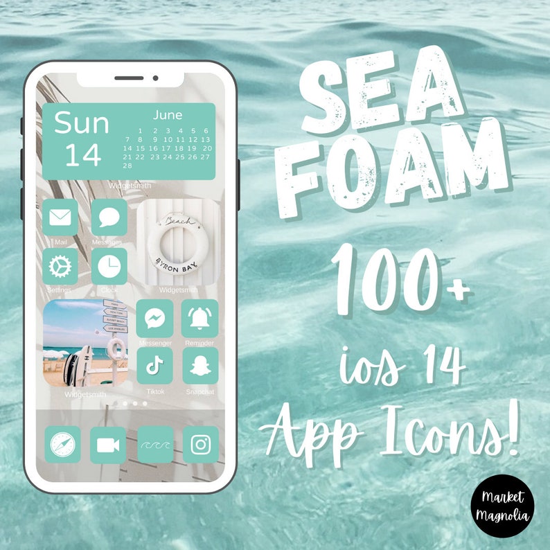 Sea Foam Summer IOS App Icons iOS Icons App Icons Aesthetic IOS Icons Beach Icons Summer Beach Icons iPhone Aesthetic Icons image 1