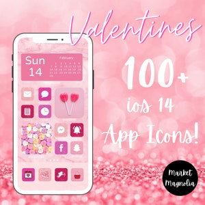 Valentine’s iOS 14 App Icons | iOS 14 Valentine’s App Icons | Aesthetics App Icons | iPhone IOS App Icons | Instagram Highlights Valentines