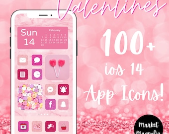 Valentine’s iOS 14 App Icons | iOS 14 Valentine’s App Icons | Aesthetics App Icons | iPhone IOS App Icons | Instagram Highlights Valentines