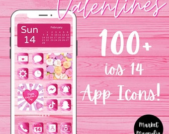 Valentine’s iOS 14 App Icons | iOS 14 Valentine’s App Icons | Aesthetics App Icons | iPhone IOS App Icons | Instagram Highlights Valentines