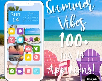 Summer Vibes IOS App Icons | iOS Icons | App Icons | Aesthetic IOS Icons | Beach Icons | Summer Icons | iPhone Aesthetic Icons