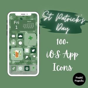 St. Patrick’s Day Sage Green iOS 14 and above App Icon Pack | Aesthetic iPhone wallpapers and widgets | March St Patrick’s Day Irish