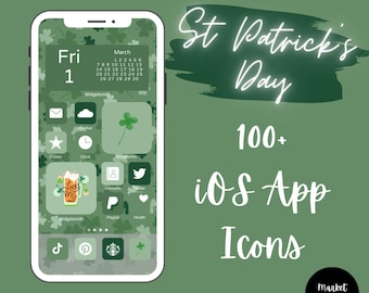 St. Patrick’s Day Sage Green iOS 14 and above App Icon Pack | Aesthetic iPhone wallpapers and widgets | March St Patrick’s Day Irish