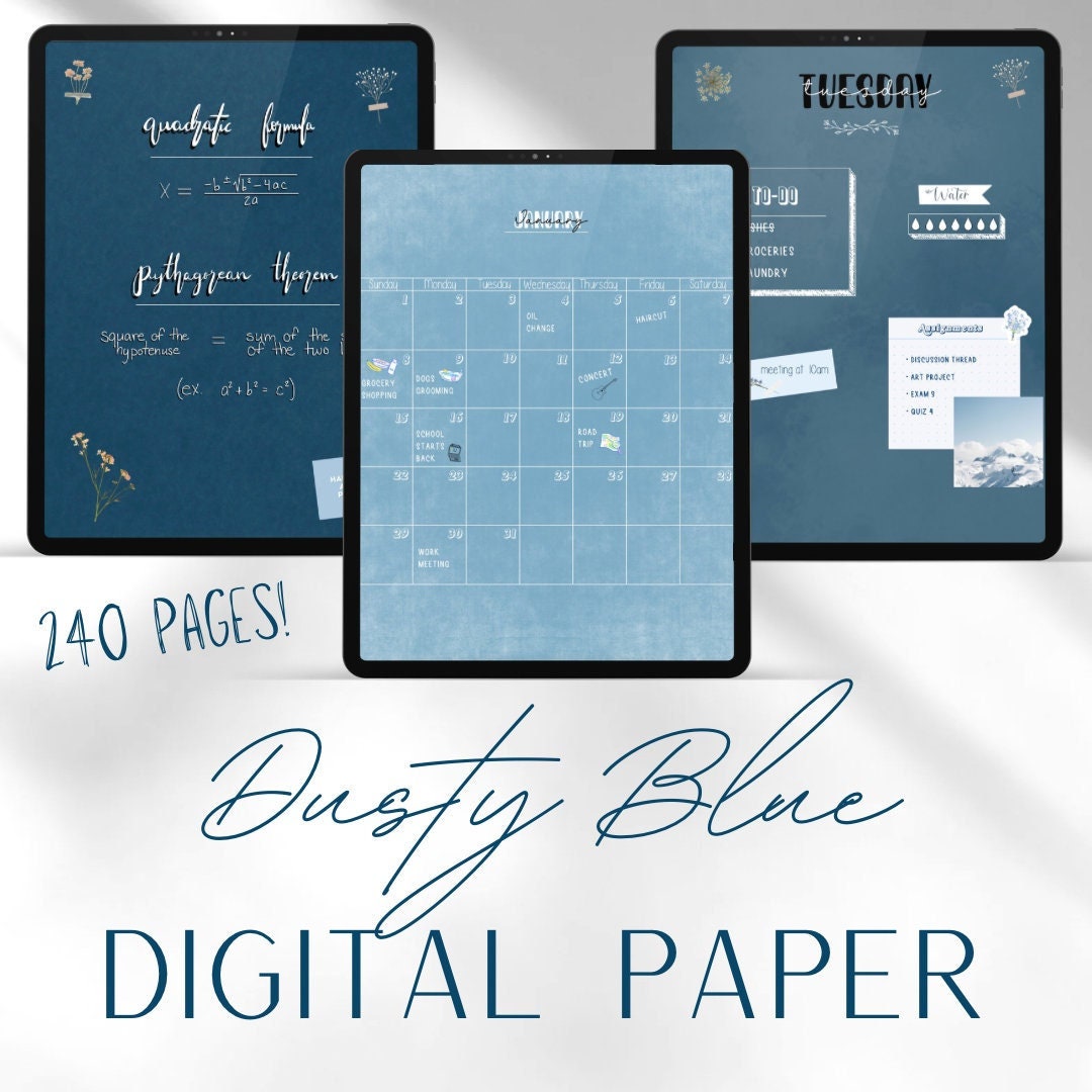 Dusty Blue Digital Paper | Goodnotes, Notability | Note-taking ...