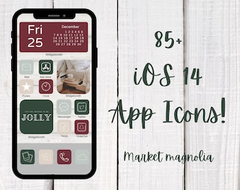 Farmhouse Christmas iPhone iOS 14 App Icons Pack | iOS 14 App Icon Pack | Aesthetic Home Screen | iOS 14 Widget Photos | Boho Widgetsmith