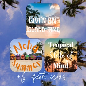 Tropical Breeze Beach Aesthetics iPhone App Aesthetic Icons Beach Aesthetic App Icons Palm Trees IOS Icons Ocean IOS image 3