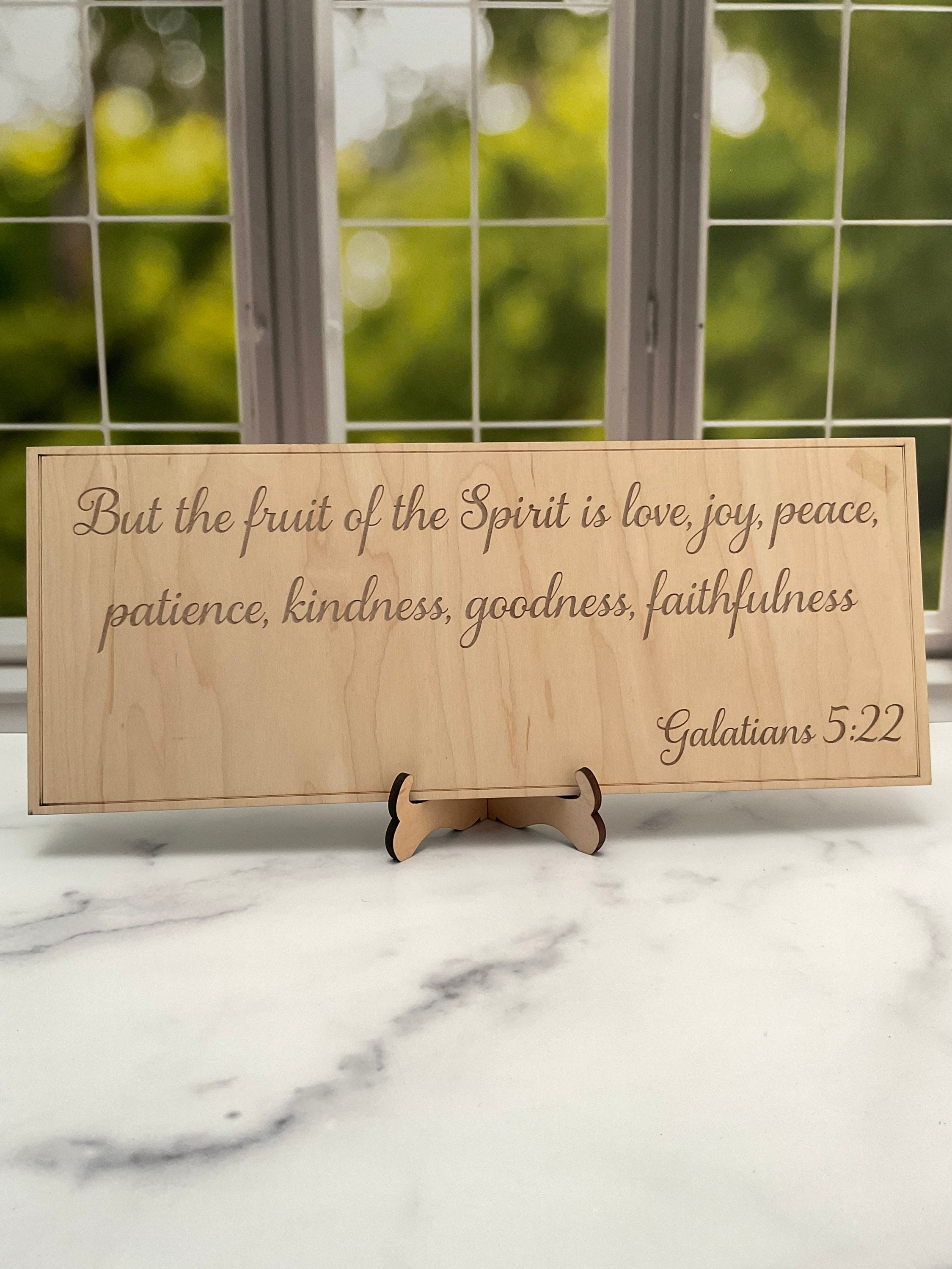 Laser Engraved Wood Sign With Galatians 5:22 Bible Verse Christian Wall Art  Decor Inspirational Gift for Women -  Australia