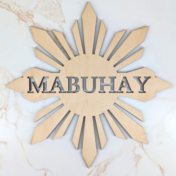 Plaque mabuhay monogramme étoile philippine, plaque de bienvenue, décoration philippine, fierté de Pinoy