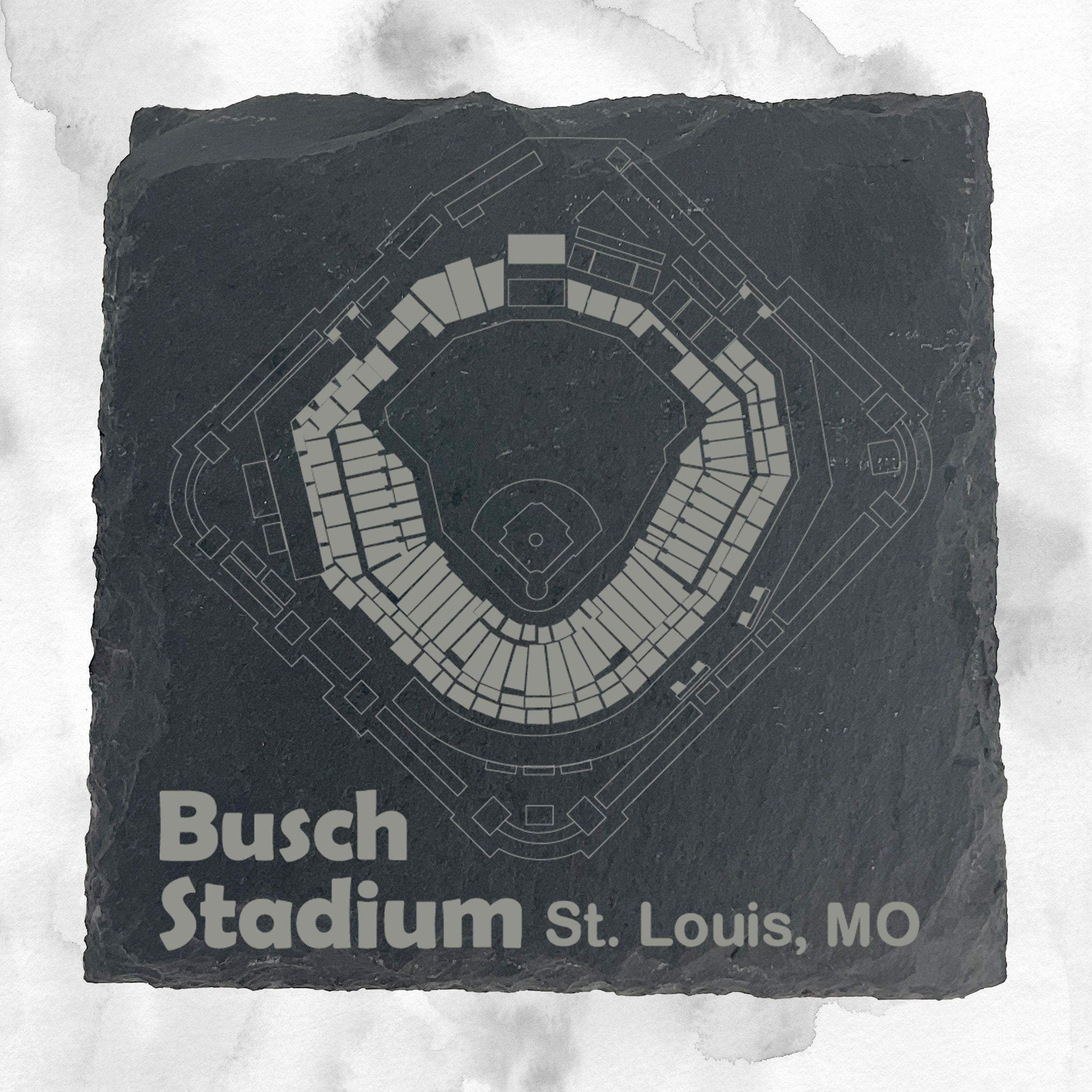 Set of 4 MLB Busch Stadium Laser Engraved Slate Coasters Baseball Fan