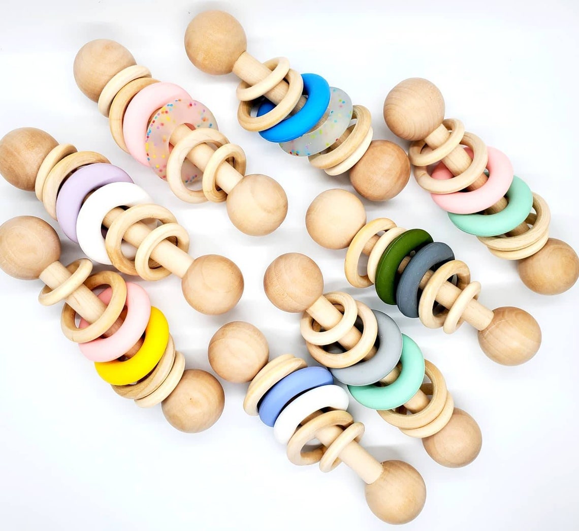 Handmade Wooden Rattles for Baby Etsy