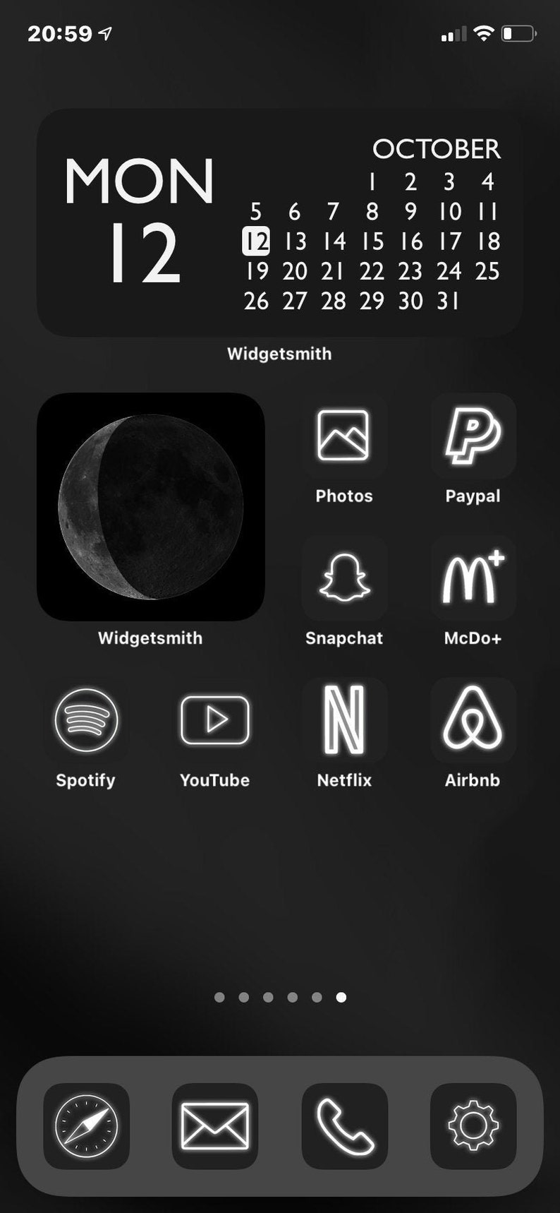 60 Black and White Neon Iphone Ios 14 App Icons Neon App Etsy