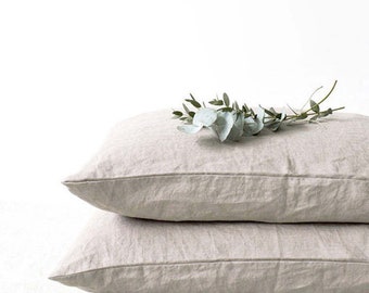 Linen pillowcase/ Natural envelope linen pillow cover/ Decorative linen pillow