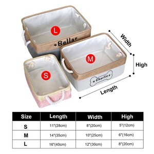 Foldable pet organizer available in three sizes: Small (11x8x5 inches), Medium (14x10x6 inches), and Large (16x12x8 inches)
