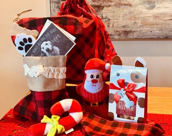 Dog Christmas Gifts, dog gift box, dog christmas box, dog toys box, dog gift basket, dog treats christmas,dog bandana, christmas dog toys