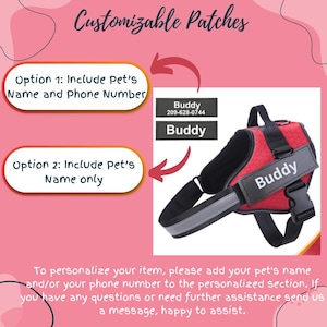 Personalized Reflective Harness for Dogs - No-Choke Design with Customizable Removable Patches.