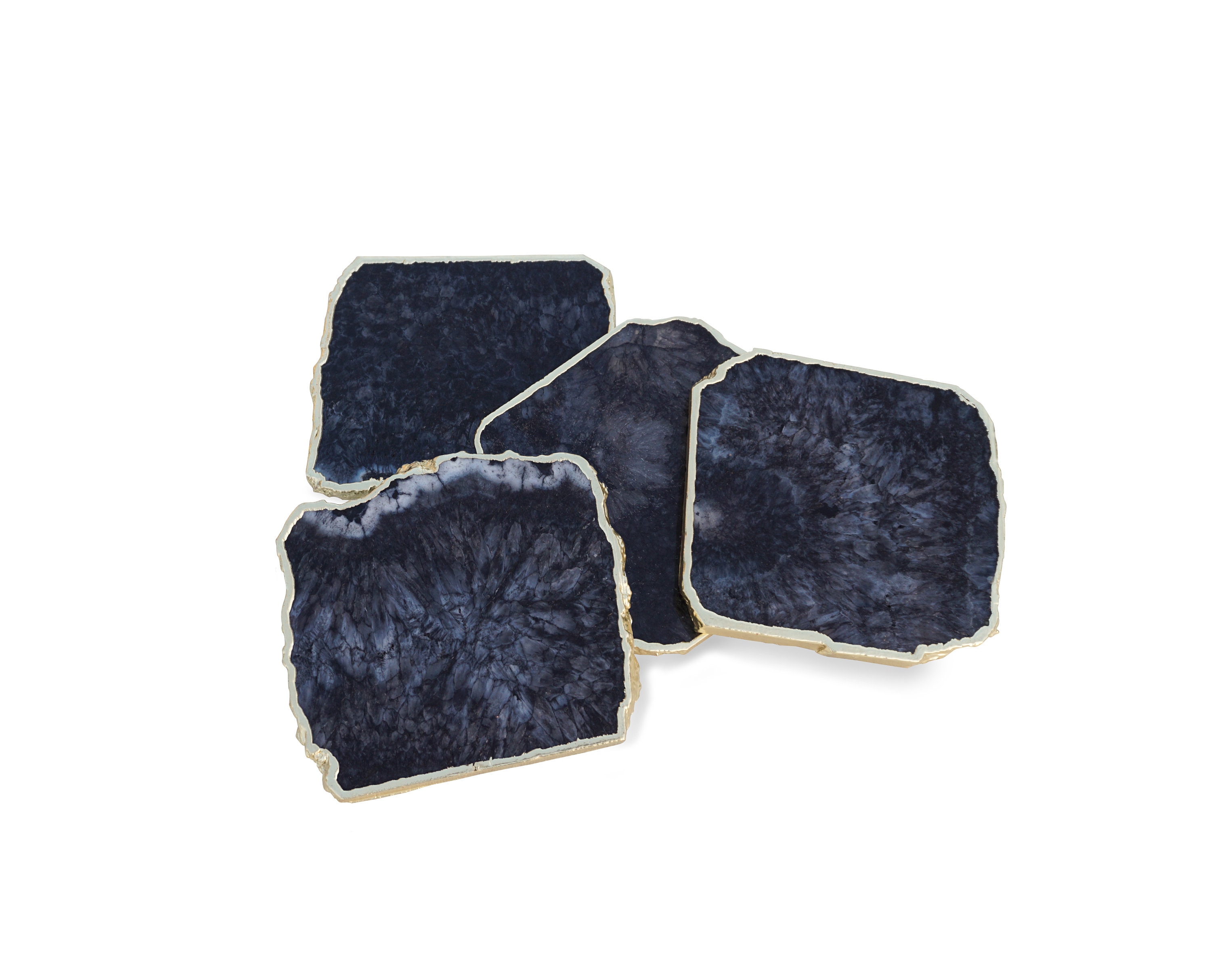 Black Agate Coaster Set of 4 Etsy UK