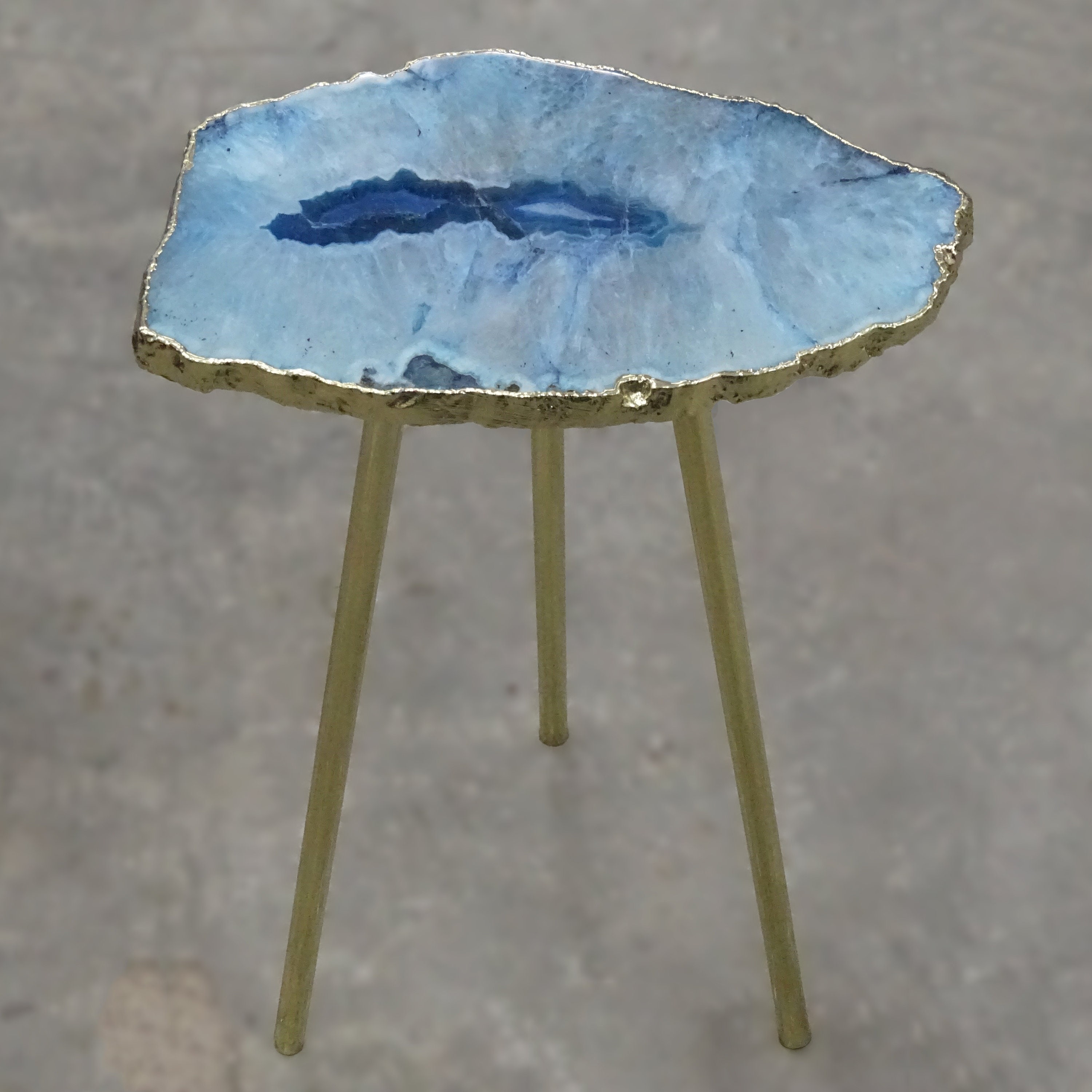 Blue Agate Drink Table Single Slice Agate Drink Table With - Etsy