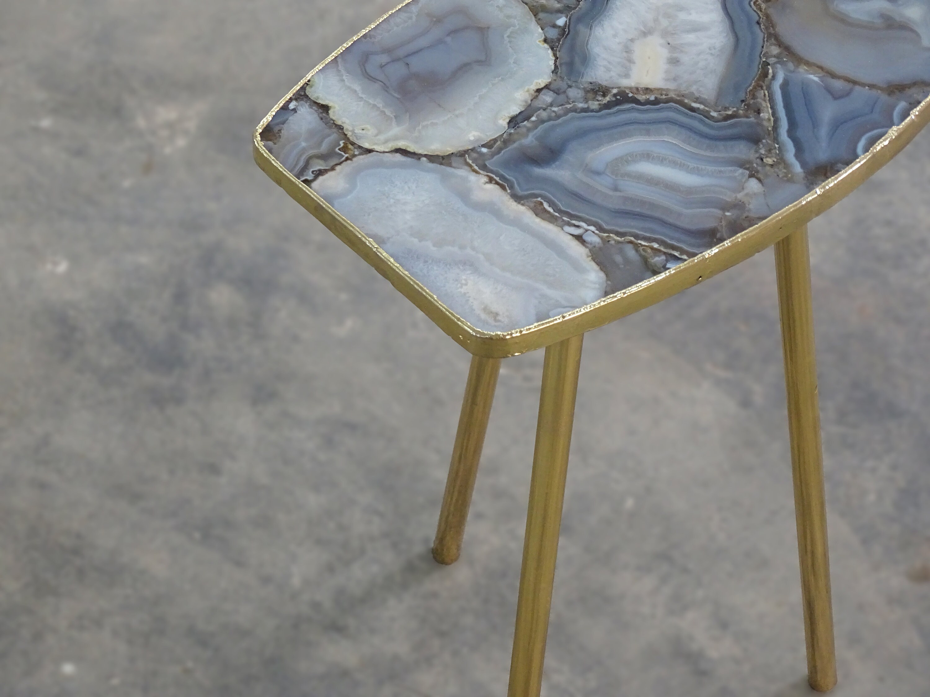 Banded Agate Gray Drink Table Composite Agate Drink Table - Etsy