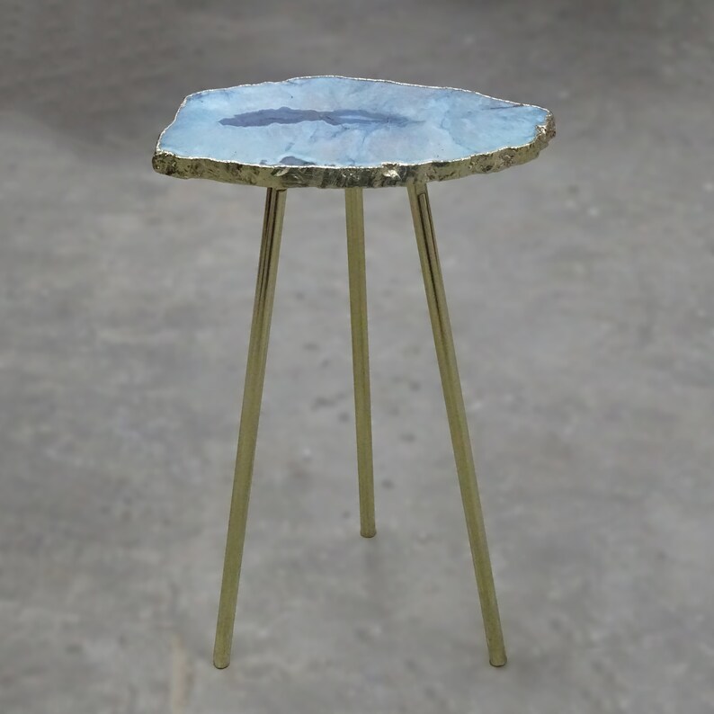 Blue Agate Drink Table Single Slice Agate Drink Table With - Etsy