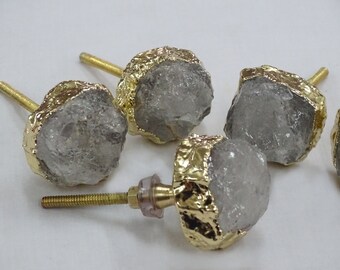 Pomelli/pomelli per cassetti per armadietti in cristallo di quarzo trasparente, maniglia decorativa interna