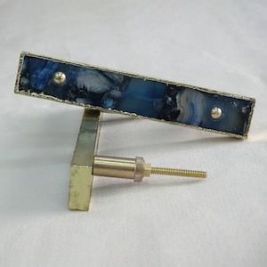 Blue Agate Handle/Pull, Interior Decorative Handle, Cabinet Drawer Pull (Sold in Sets)
