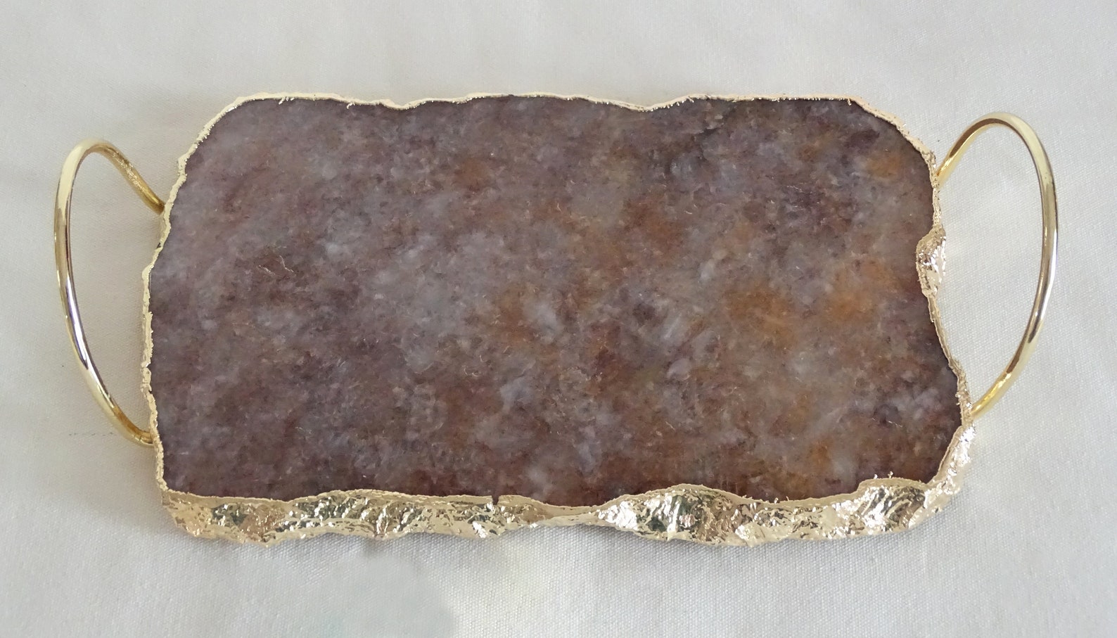 Golden Quartz Tray With Handle Countertop Decor House Etsy