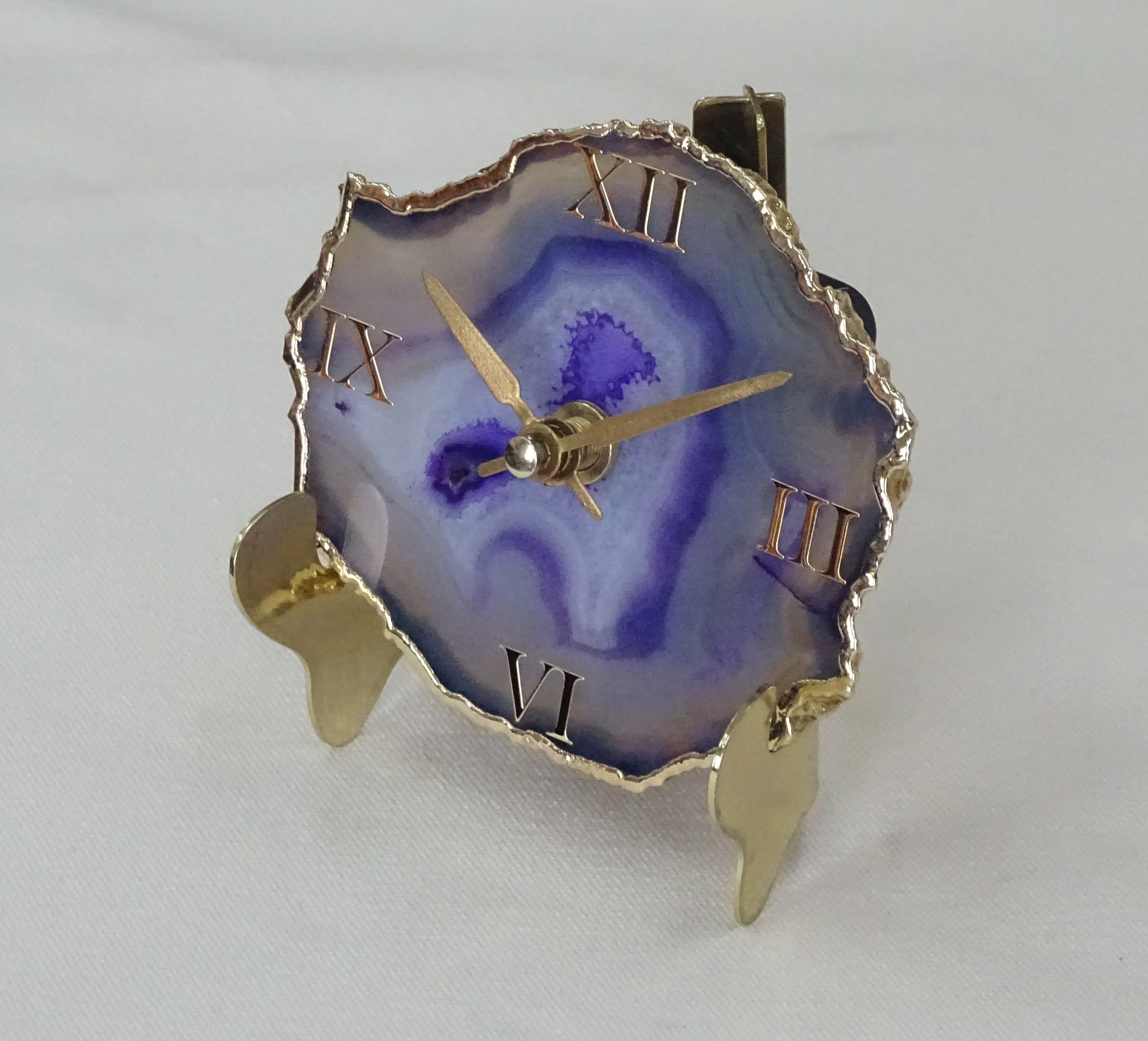 Purple Onyx Agate Clock Modern Desk/Wall Clock Perfect Gift Etsy