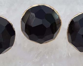 Faceted Black Obsidian Glass/Gemstone/Cabinet Drawer Pull/Knobs Interior Decorative Handle