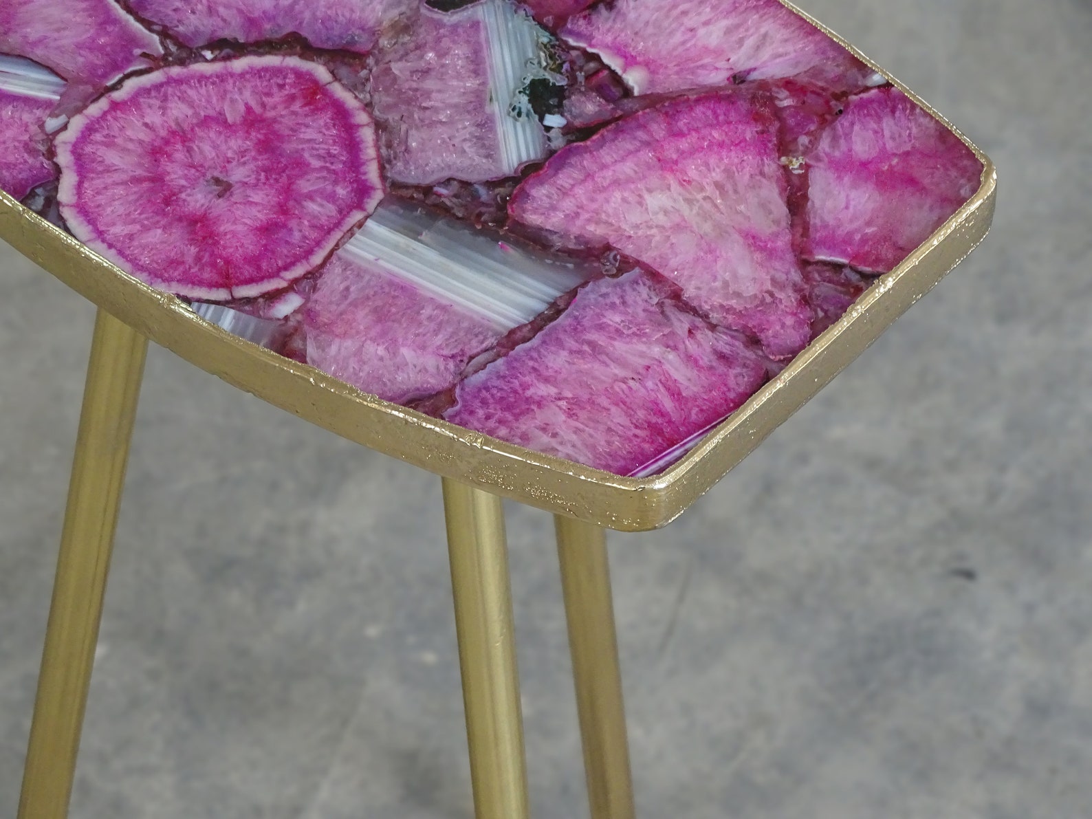 Pink Agate Drink Table Composite Agate Drink Table Etsy