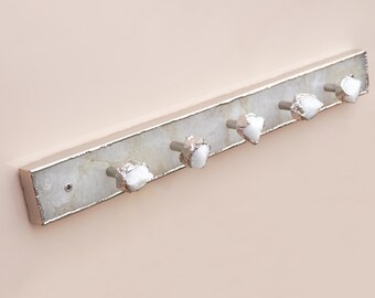 White Agate Wall Hook Rack