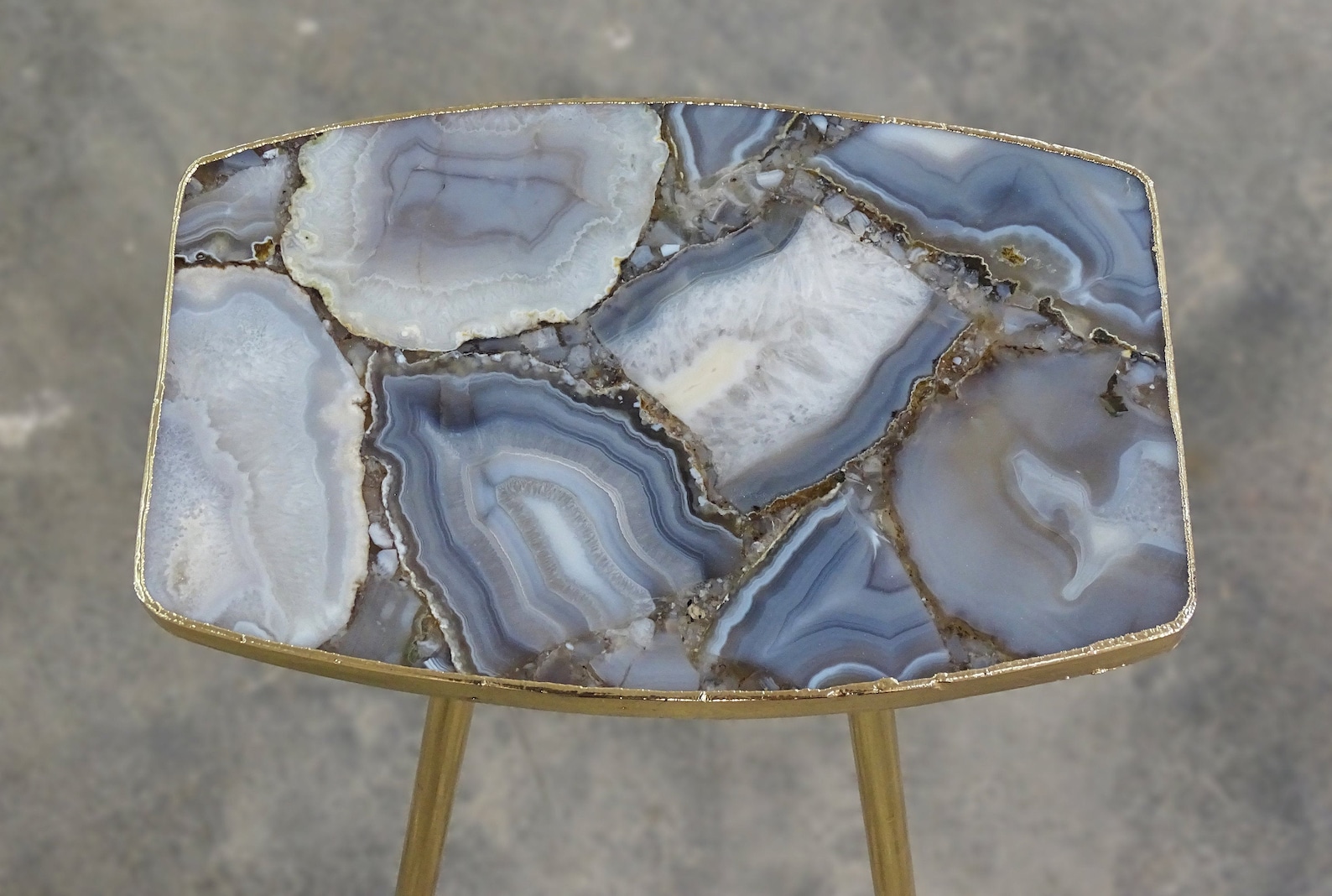 Banded Agate Gray Drink Table Composite Agate Drink Table - Etsy