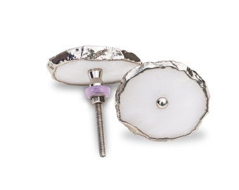White Agate Cabinet Drawer Pull/Knobs, Interior Decorative Handle