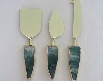 Mica Agate Cheese Knives/Spreaders Set of 3