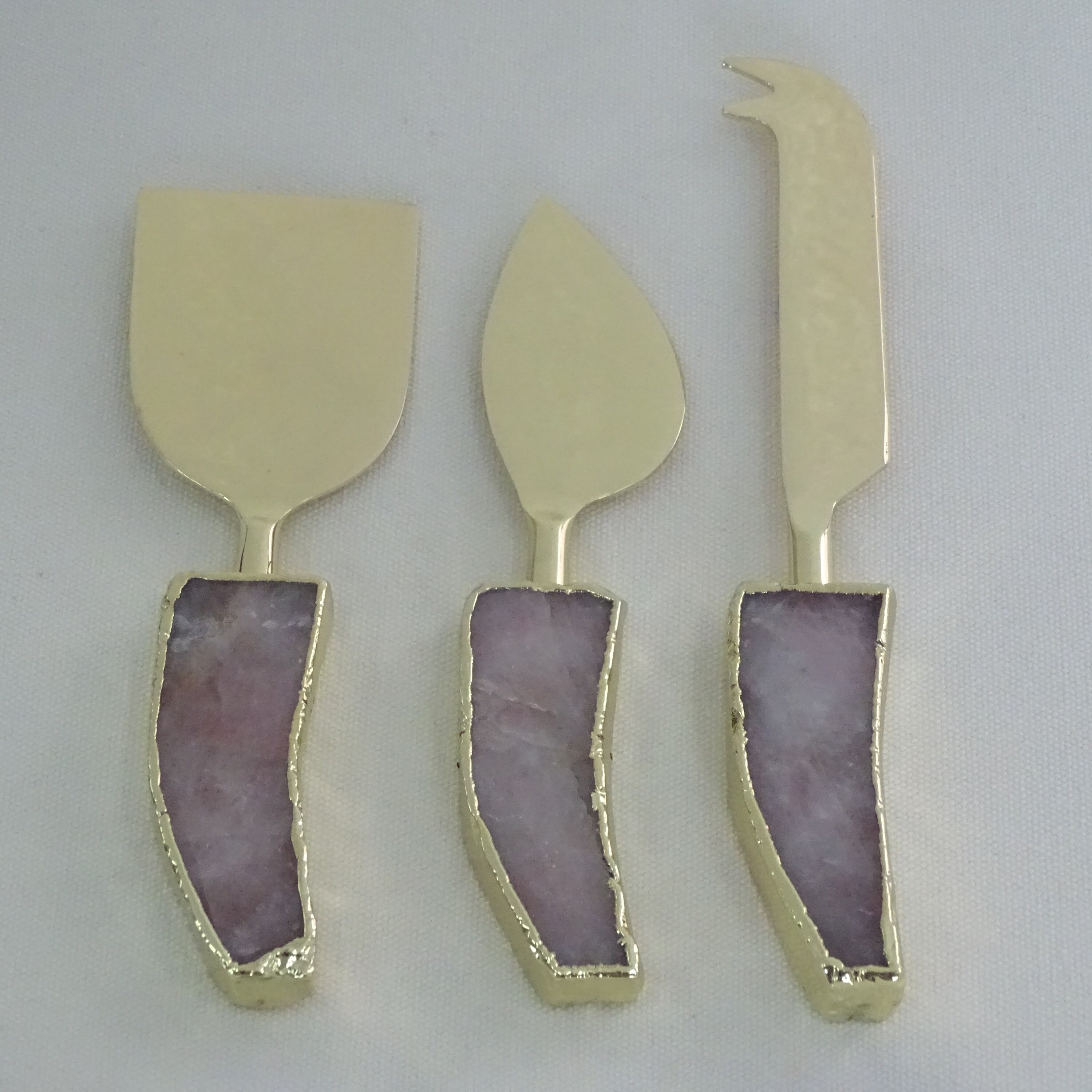 Rose Quartz Cheese Knives/spreaders Set of 3 Etsy