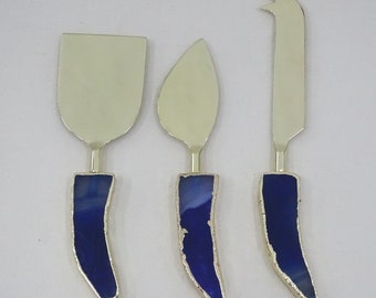 Purple Agate Cheese Knives/Spreaders Set of 3