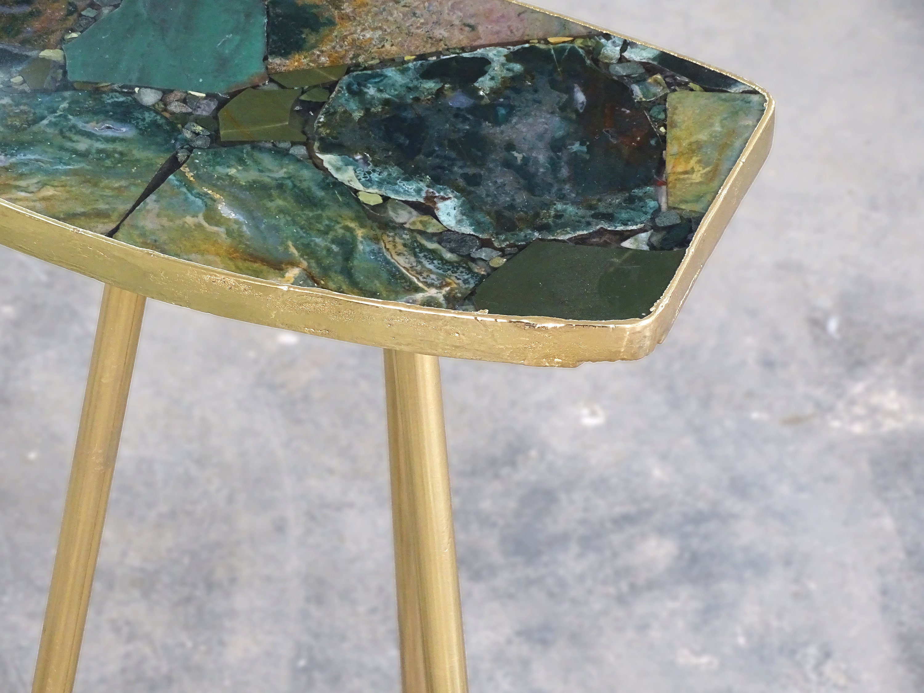 Green Agate Drink Table Composite Agate Drink Table - Etsy