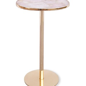 Rose Quartz Drink Table With Single Leg Stand - Etsy