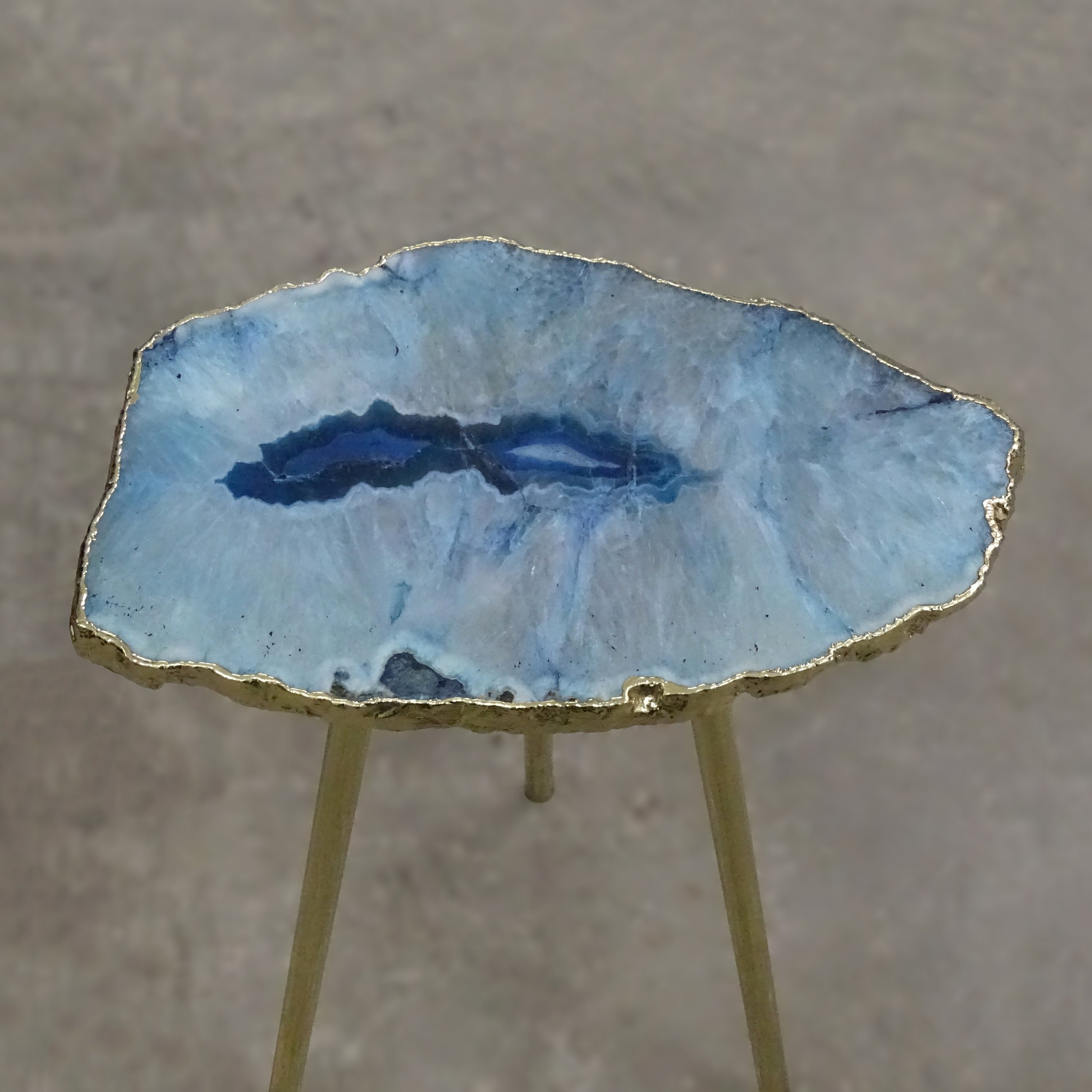 Blue Agate Drink Table Single Slice Agate Drink Table With - Etsy