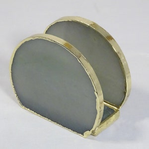 Porta tovagliolo arrotondato Agata di vendicatrice verde, porta tovagliolo di carta.