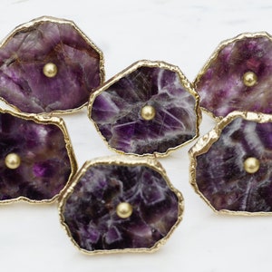 Amethyst Agate Cabinet Drawer Pull/Knobs, Interior Decorative Handle