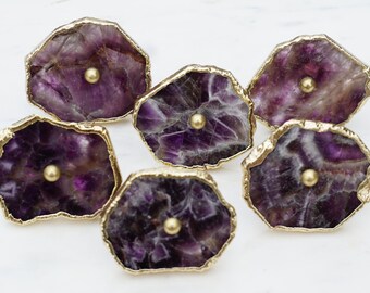 Amethyst Agate Cabinet Drawer Pull/Knobs, Interior Decorative Handle