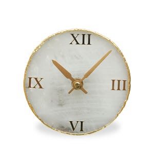 White Quartz Round Clock
